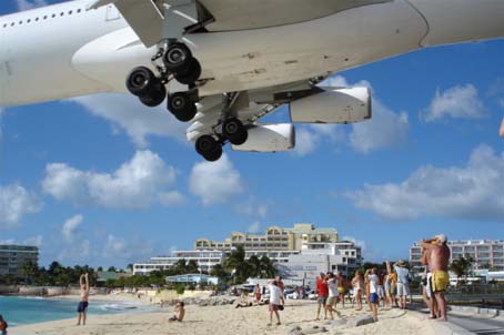Landing over the beach